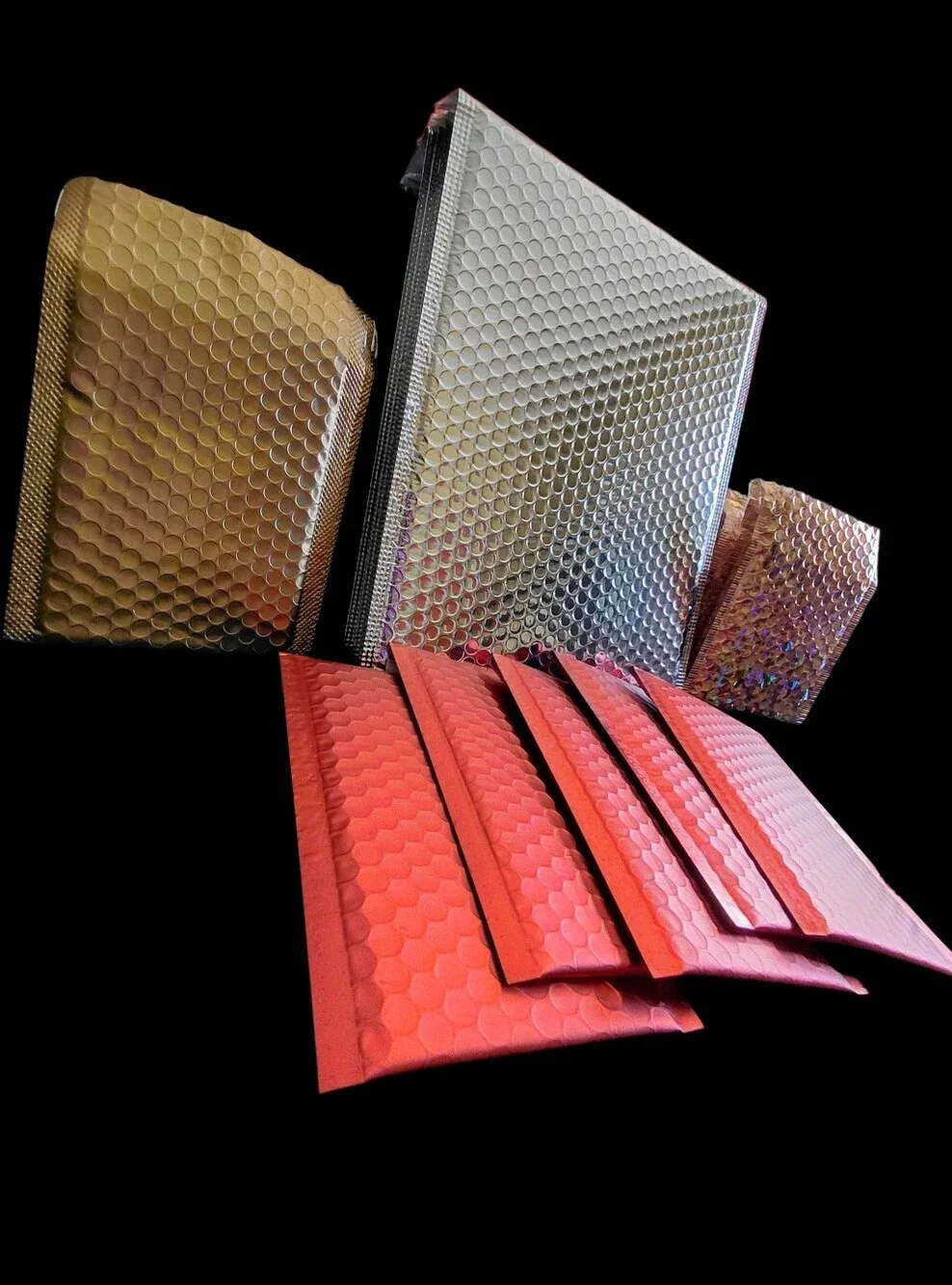 20ct. Assorted Metallic/Iridescent Mailers 9x12, 5x7, 5x5, 4x8